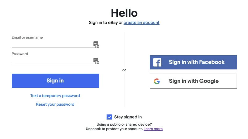 Sign into your eBay account