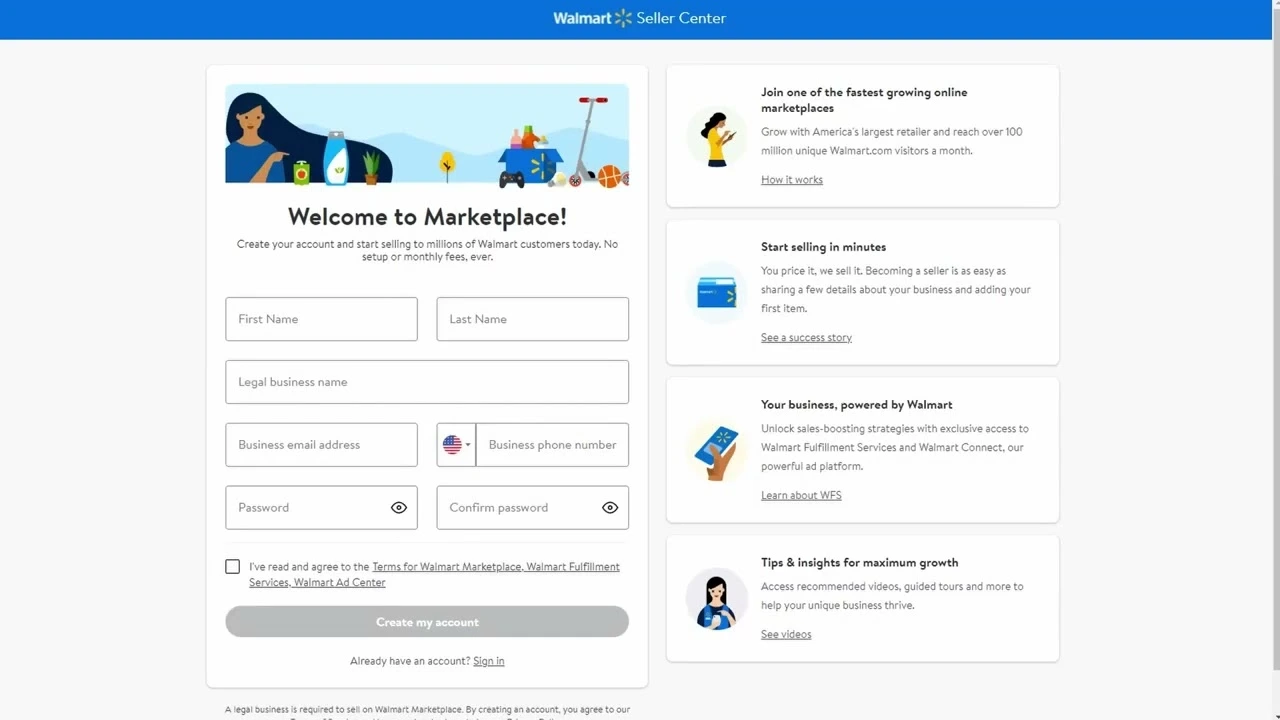 Walmart Seller Center Account Setup Guide for 2025