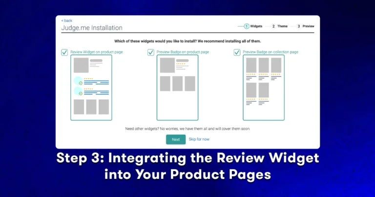 Integrating the Review Widget into Product Pages