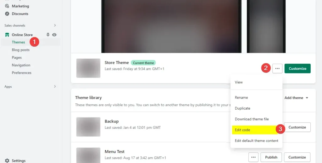 shopify edit code