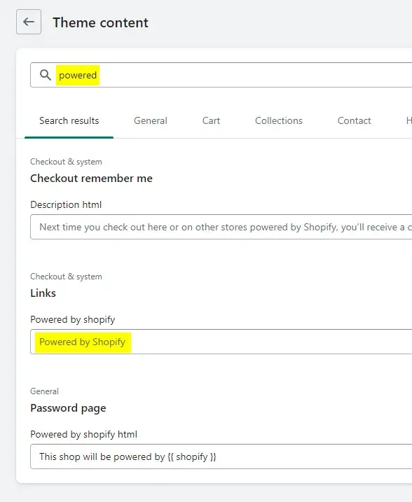 shopify edit theme content