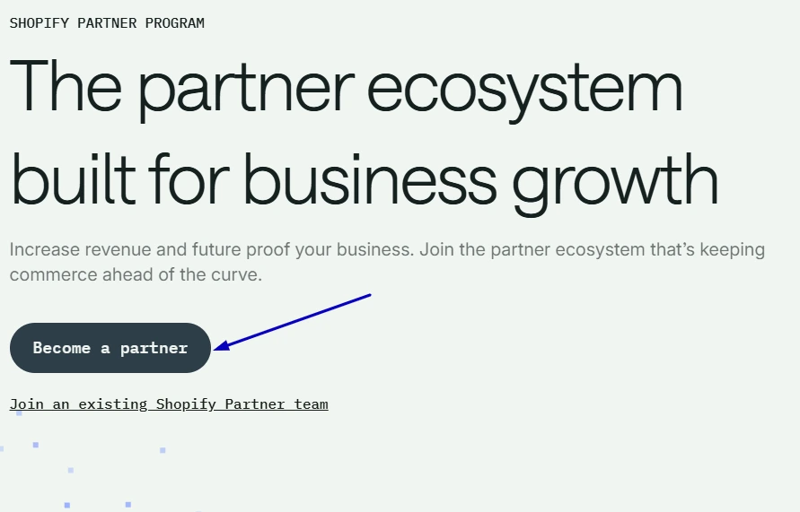 Shopify Partners program page