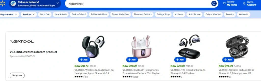 sponsored brand ads shown on walmart