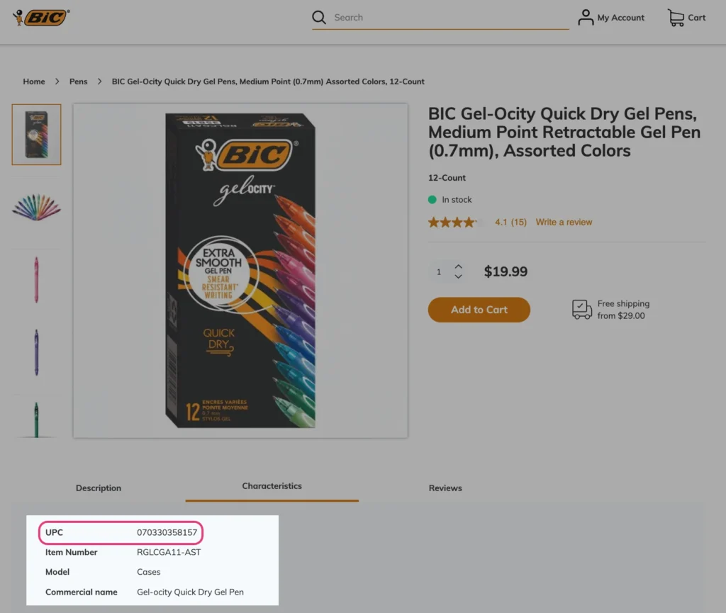 how to find upc on ebay