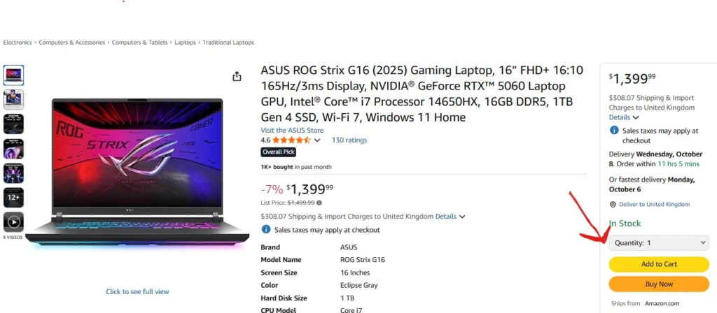 picture showing amazon buy box