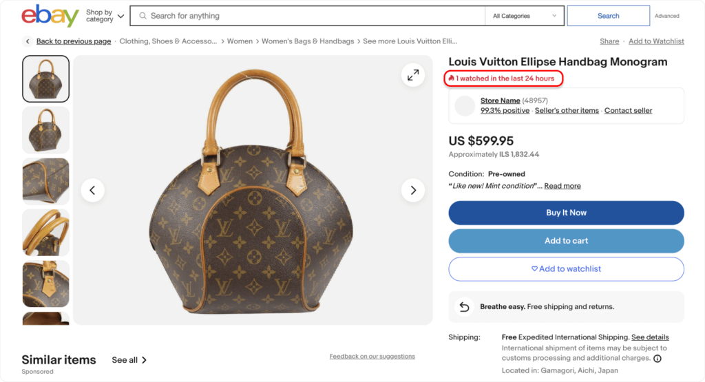picture showing people watching a listing on eBay