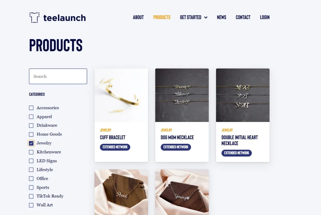 teelaunch print on demand jewelry