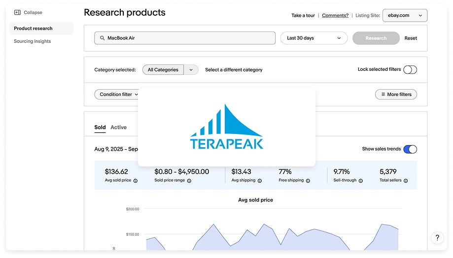 terapeak ebay product research tool