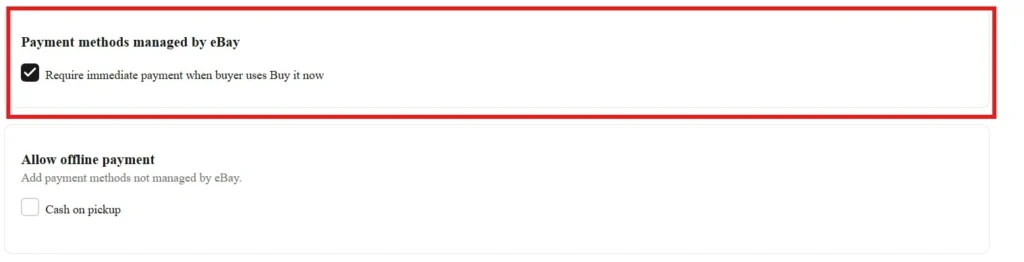 Payment managed by eBay