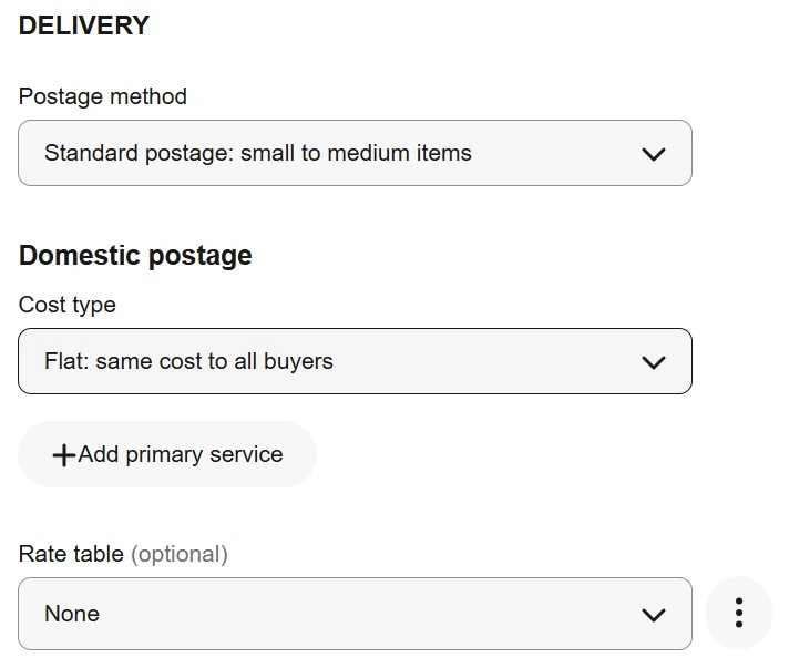 adding postage policy