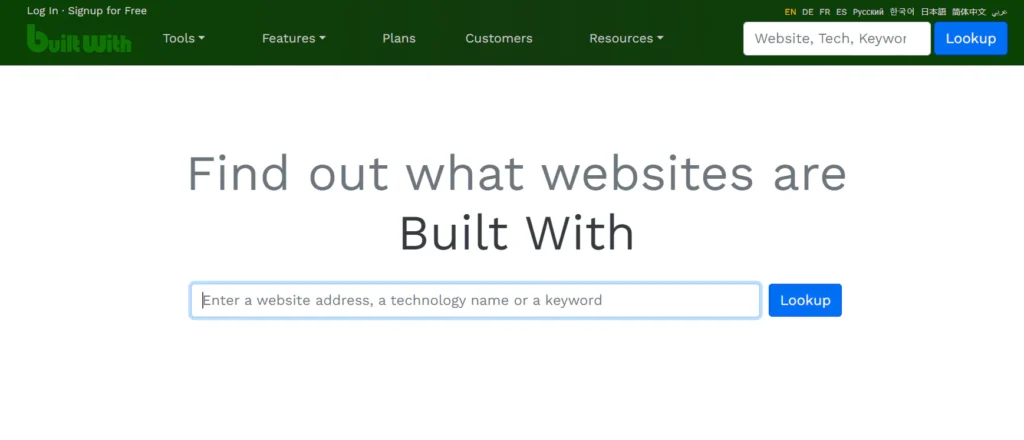 BuiltWith Shopify Spy Tool