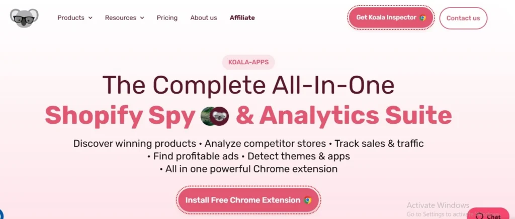 Koala Inspector Shopify spy tool