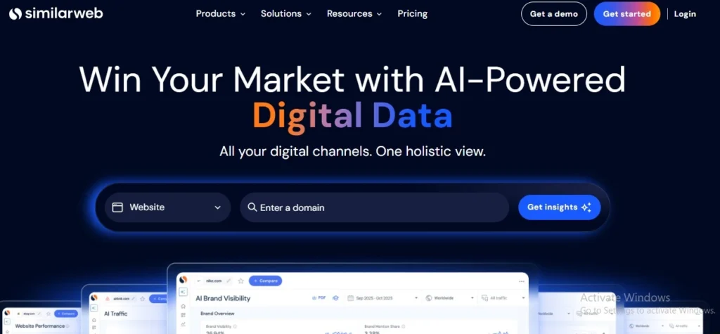 SimilarWeb Shopify spy tool