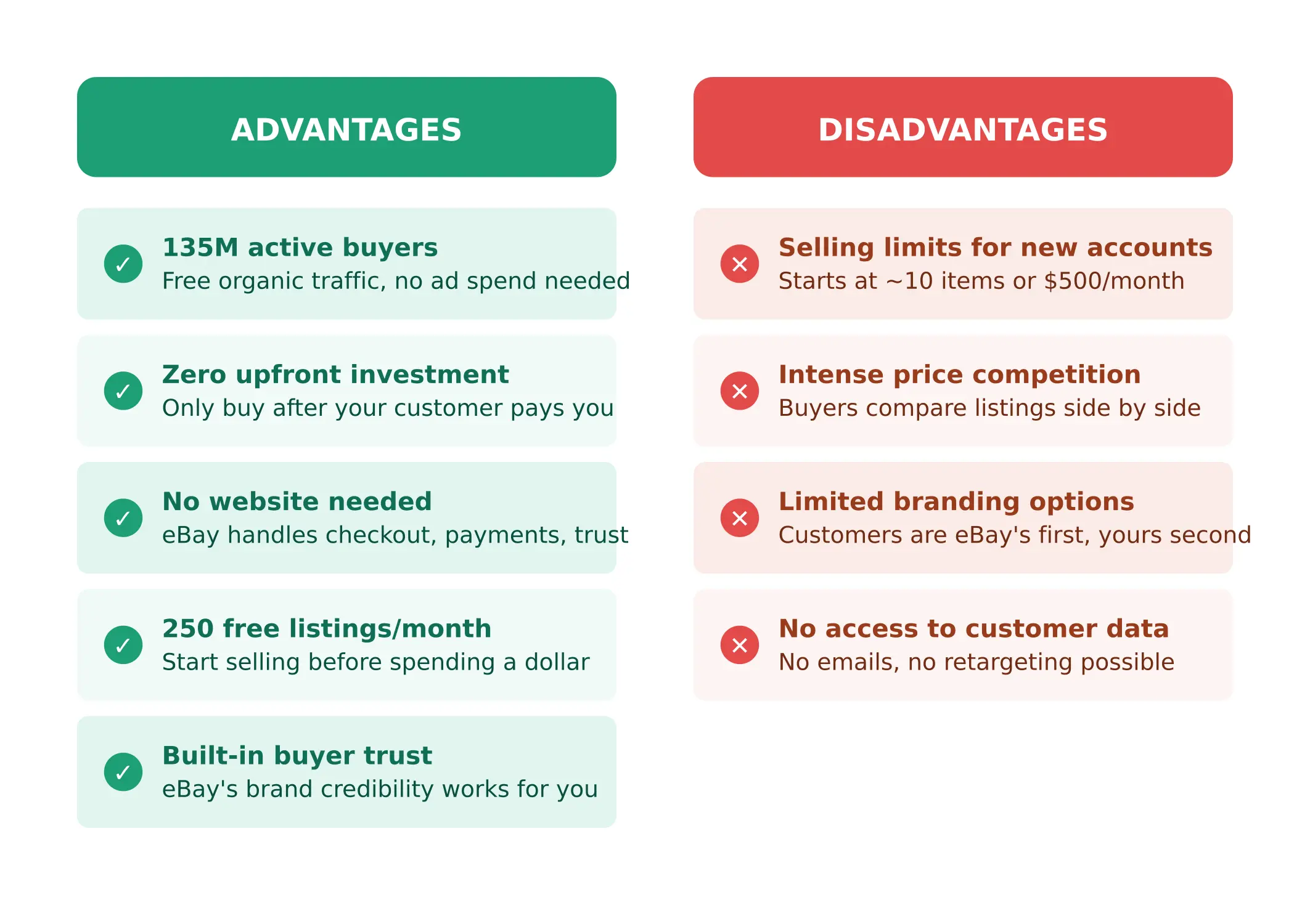 ebay dropshipping pros cons