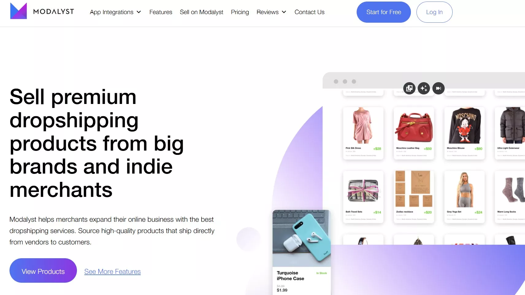 image of the homepage of Modalyst one of the Amazon dropshipping suppliers
