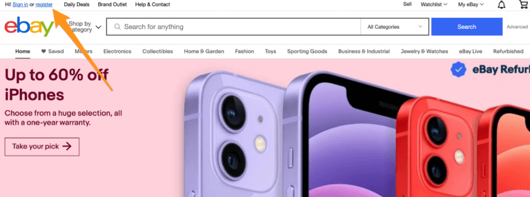 sign up for an ebay account