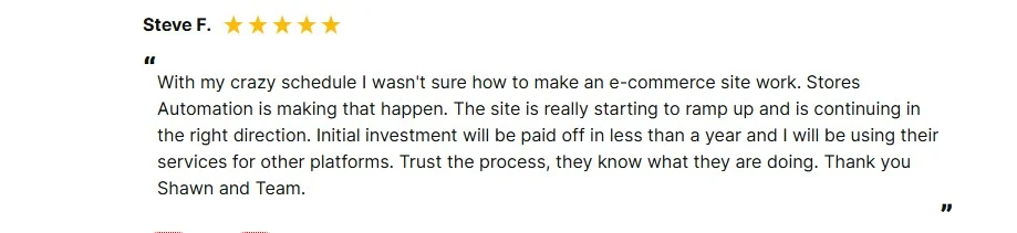 Stores Automation Review from Reviews.io 2