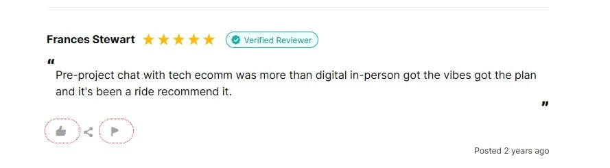 TechEcomm's Review from Reviews.io 3