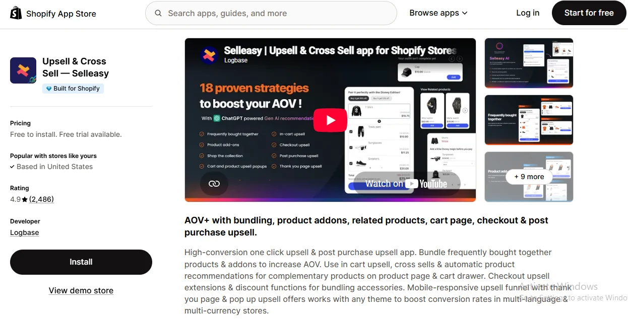 Selleasy Shopify upsell app screenshot